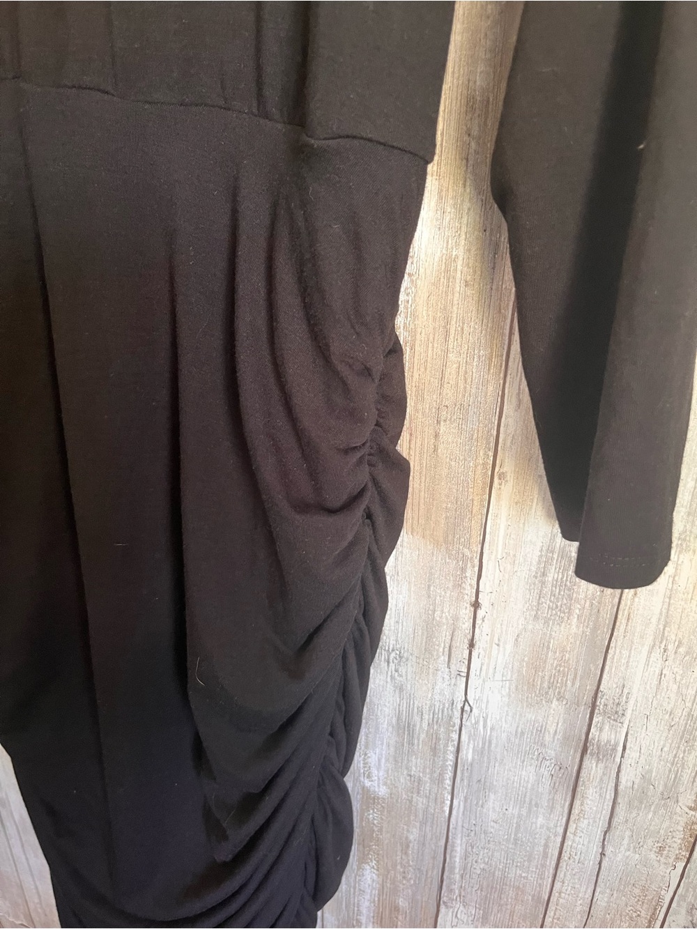 NWT Torrid Shirred Jersey Bodycon Midi Dress Black Ruched Size 1 14/16 - Picture 4 of 6
